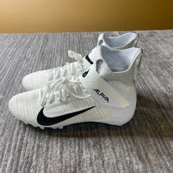 Nike Alpha Menace Elite 2 Flyknit Football Cleats Mens 11.5 Detachable White